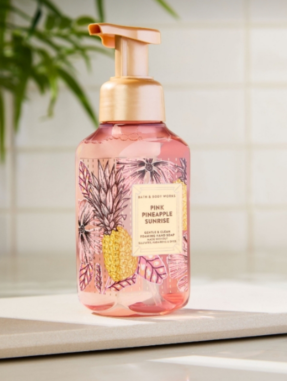 Bath & Body Works Pink Pineapple Sunrise Foaming Hand Soap Bottle